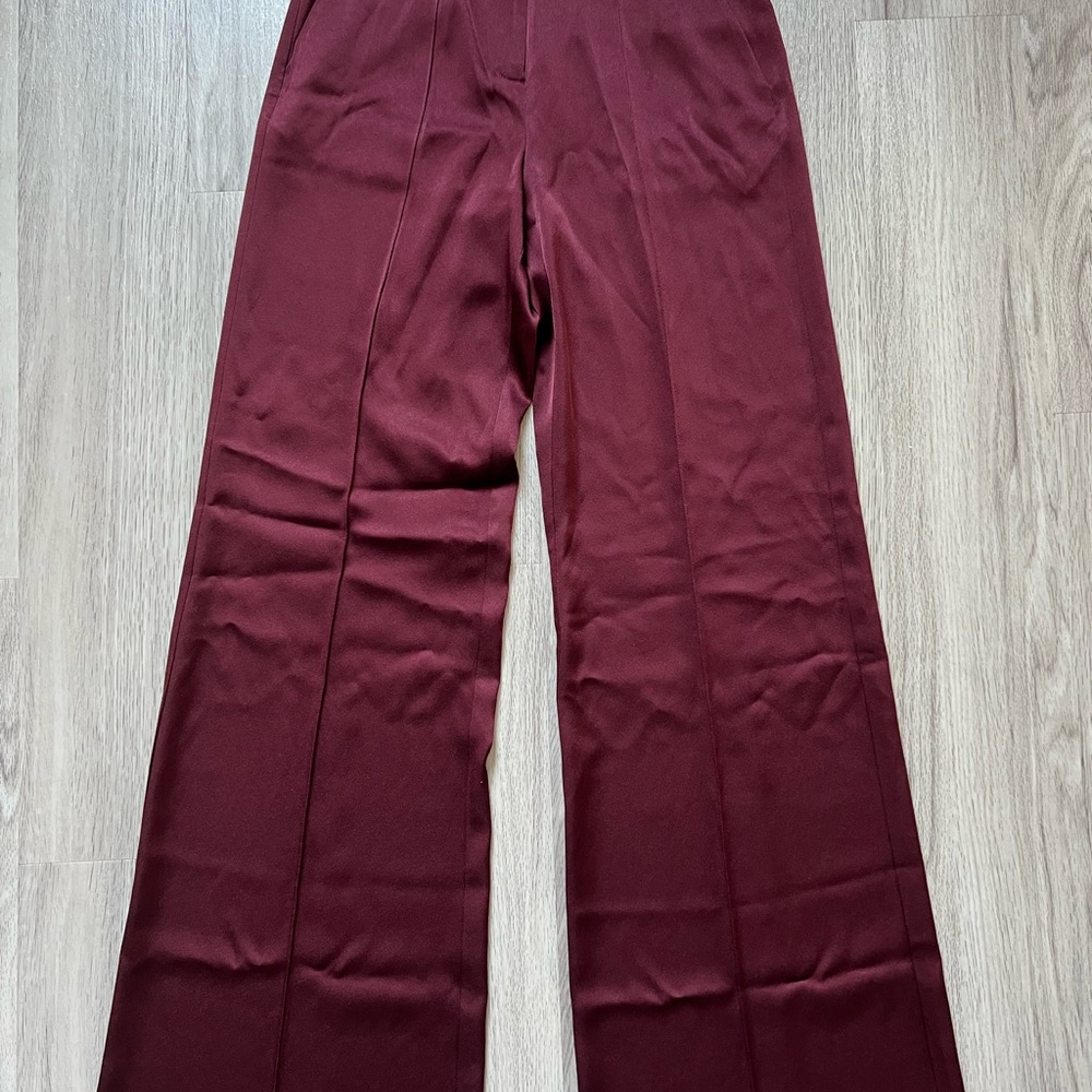 KOBI HALPERIN Andi Pleated Wide-Leg Pants NWT Size 6  BURGUNDY KF3P13